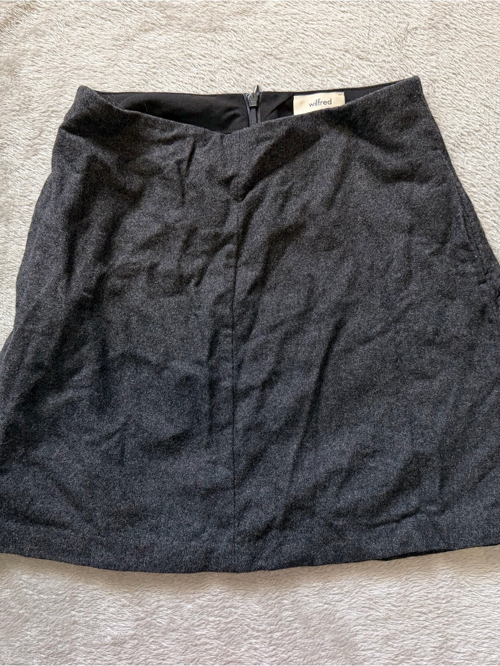 Wilfred Dark Charcoal A-Line Mini Skirt